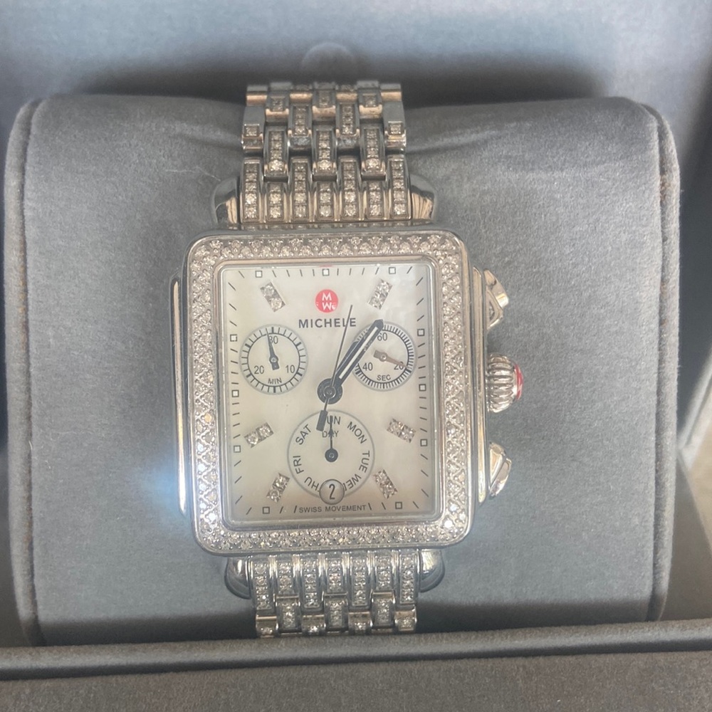 Michele Deco watch with diamond band